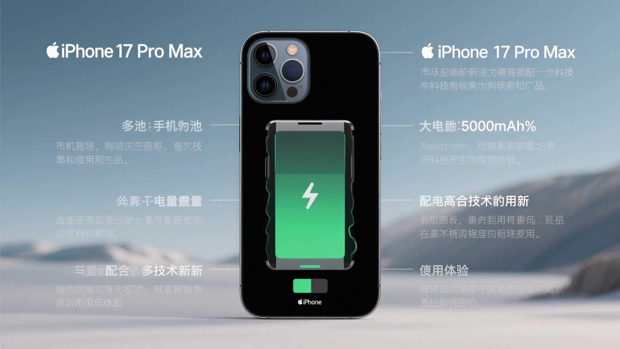 传闻iPhone 17 Pro Max将迎来多项革新，电池容量或提升至5000mAh